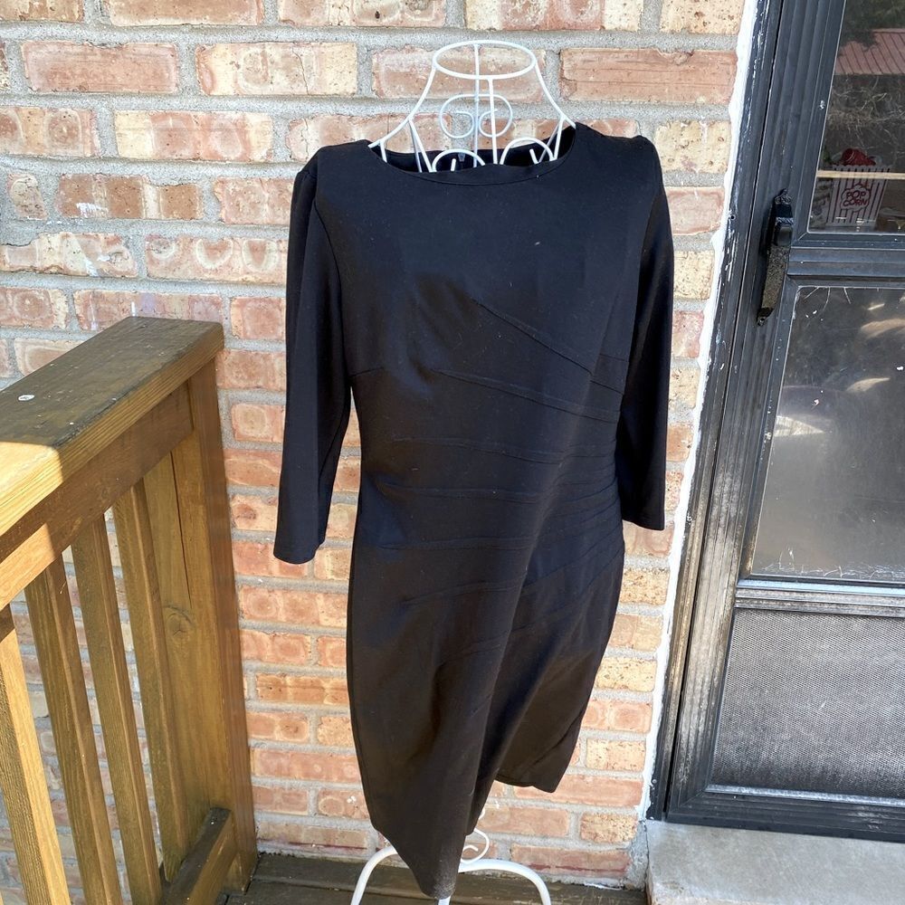 AB Studio 3/4 Sleeve Dress Size 8 Black